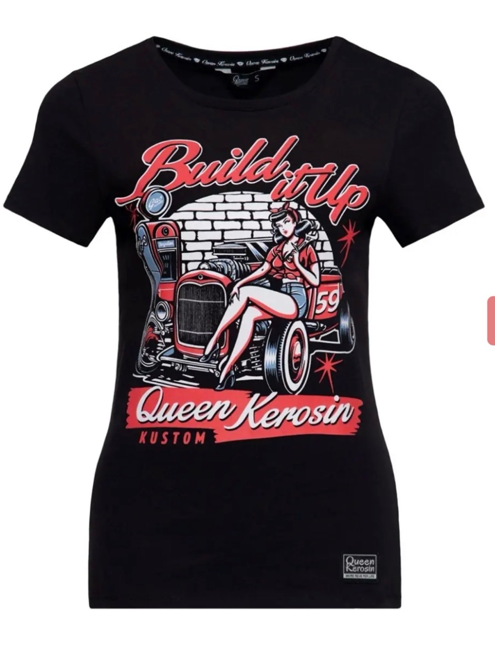 Retro Rockabilly Greaser 'Build It Up' Pin up Tee